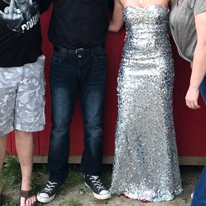 Silver prom dress